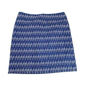 Ann Taylor Women Size 6 Skirt Short Pencil Blue White Office Business Work